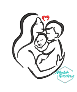 Model broderie mama cu copii MBR646