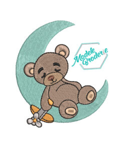 Model broderie urs pe luna MBR897
