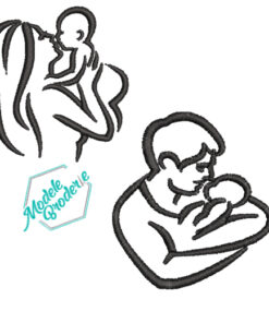 Set modele broderie parinti cu copil MBR929