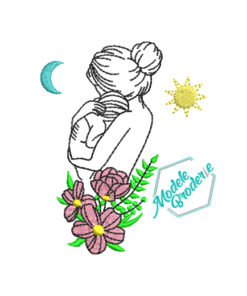 Model broderie mama cu copil MBR926