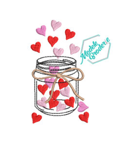 Model broderie borcan cu inimioare MBR1043