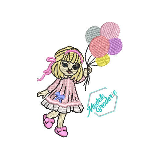 Model broderie fetita cu baloane MBR1117