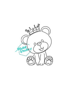 Model broderie urs cu coroana liniar MBR1184