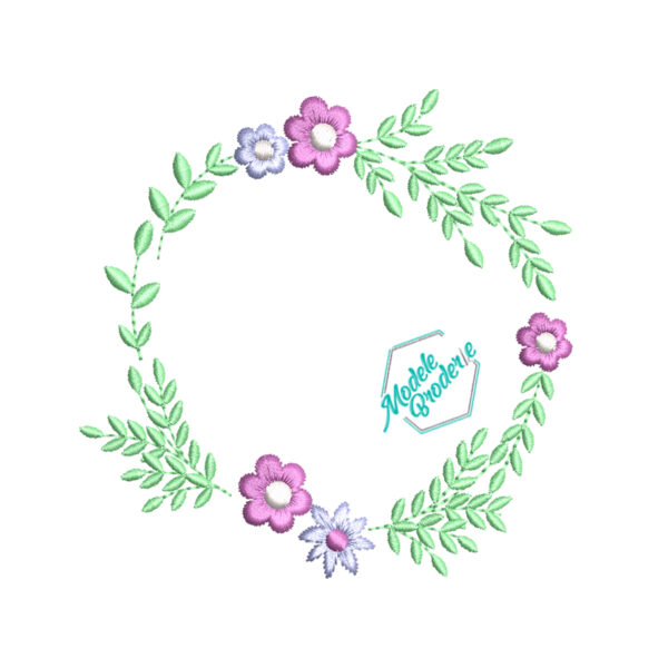 Model broderie coroana cu flori MBR1307