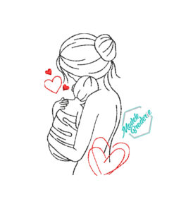 Model broderie mama cu bebe MBR1362