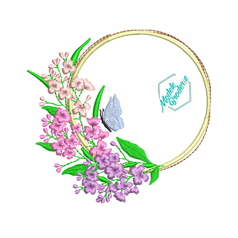 Model broderie coroana cu flori MBR1409