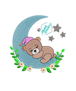Model broderie urs pe luna MBR1457