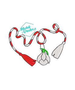 Model broderie snur martisor cu ghiocel MBR1553