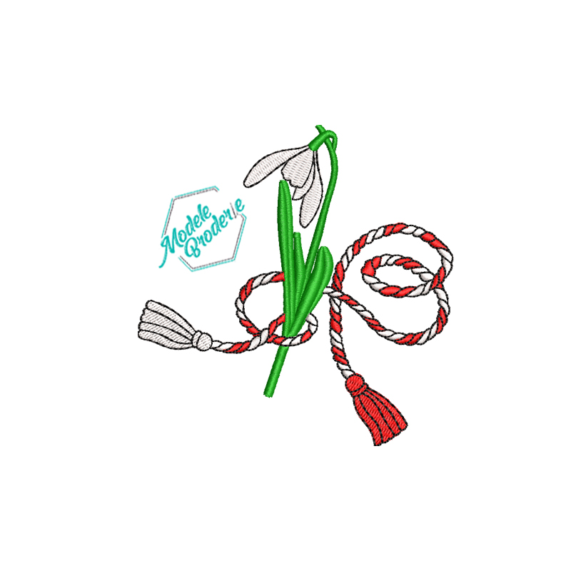 Model broderie martisor cu ghiocel MBR1611