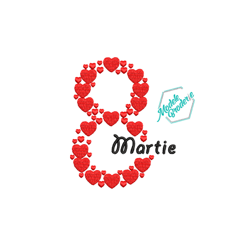 Model broderie 8 Martie cu inimioare MBR1610