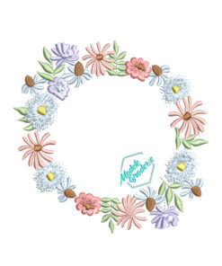 Model broderie coroana cu flori MBR1711