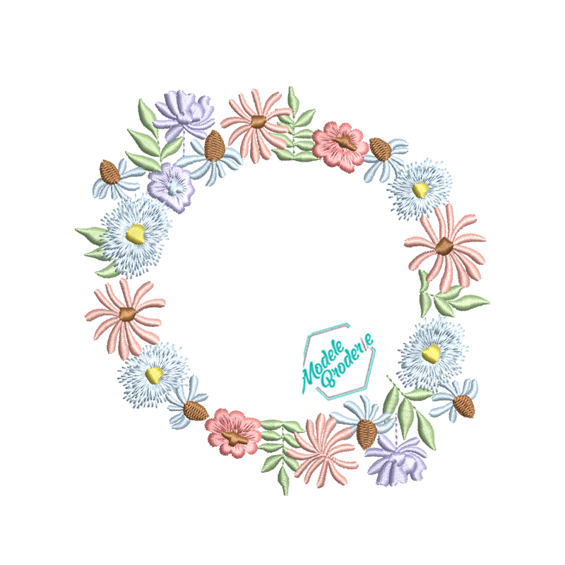Model broderie coroana cu flori MBR1711